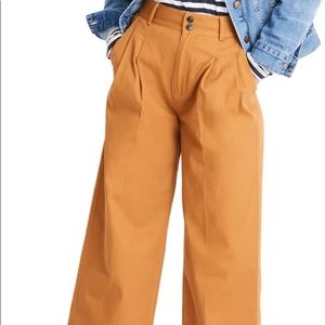 Madewell Petite Pleated High Waist Wide Leg Pant